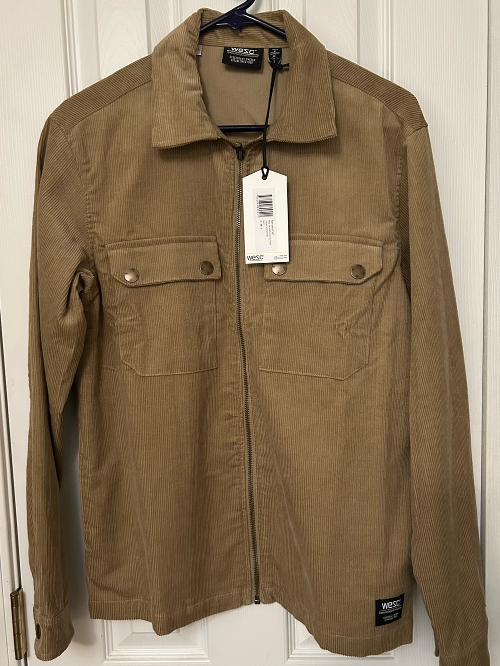 NWT Unisex WESC Tan Corduroy Zip-Up Jacket